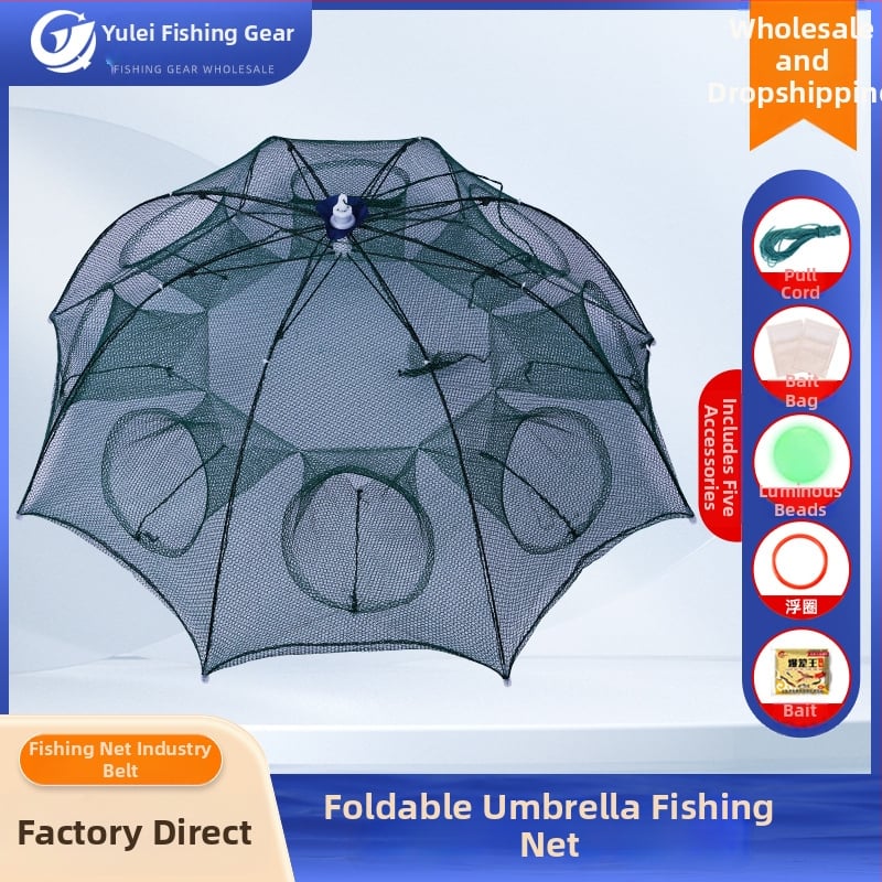 Yuelai krevečių narvas skėčio formos, automatinis sulankstymas, iš nailono