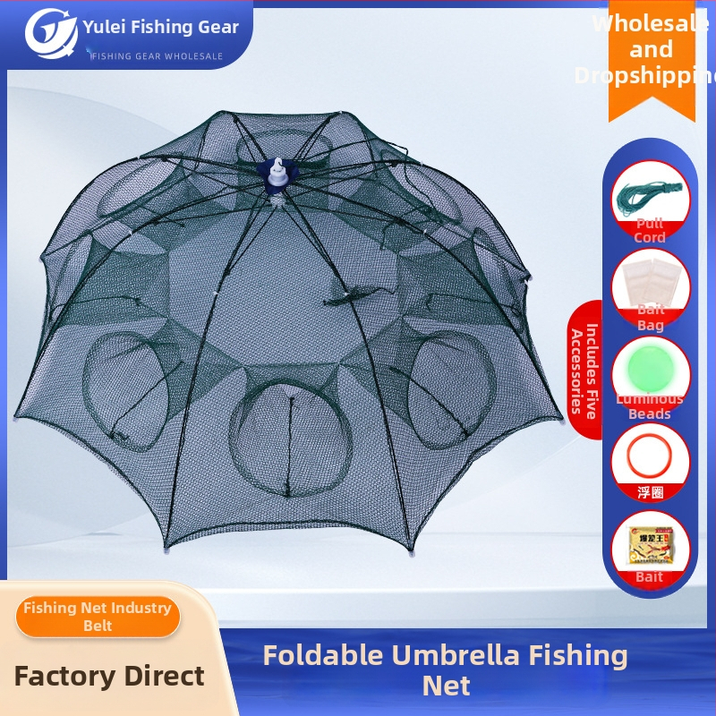 Yuelai krevečių narvas skėčio formos, automatinis sulankstymas, iš nailono