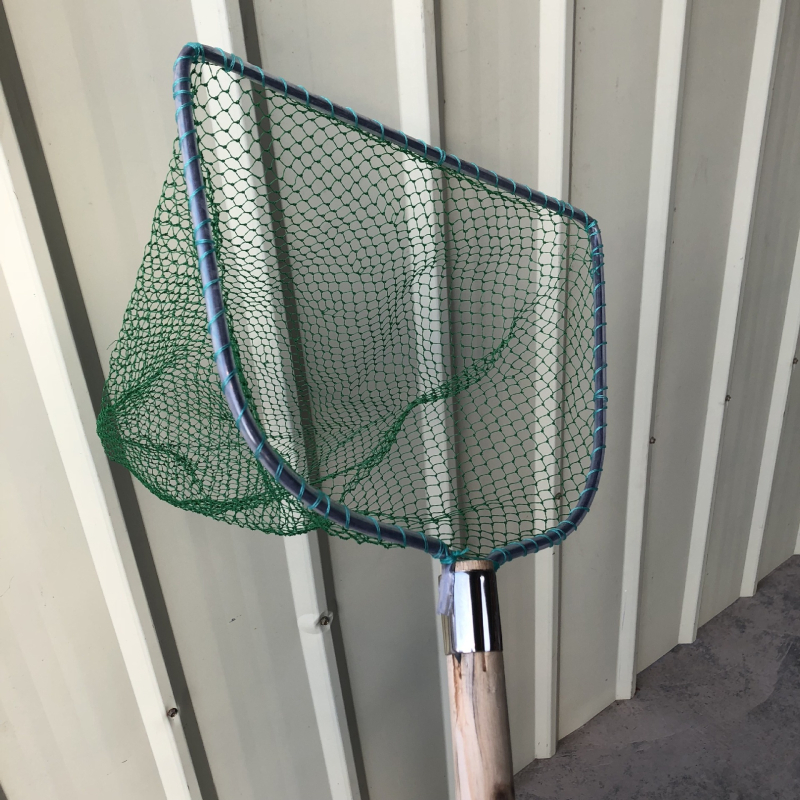 Plasă de pescuit țesută manual cu mâner din lemn și buzunar pentru plasă