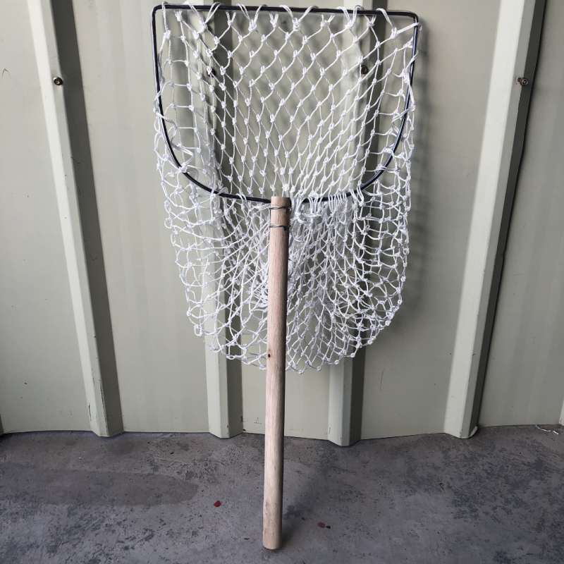 Plasă de pescuit țesută manual cu mâner din lemn și buzunar pentru plasă