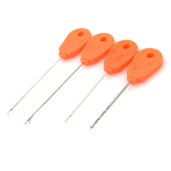 4 vnt komplektas Europos stiliaus karpių žvejybos kablio adatos įtempimo priedai, masalų įvėrimo rinkinys, nerūdijantis plienas