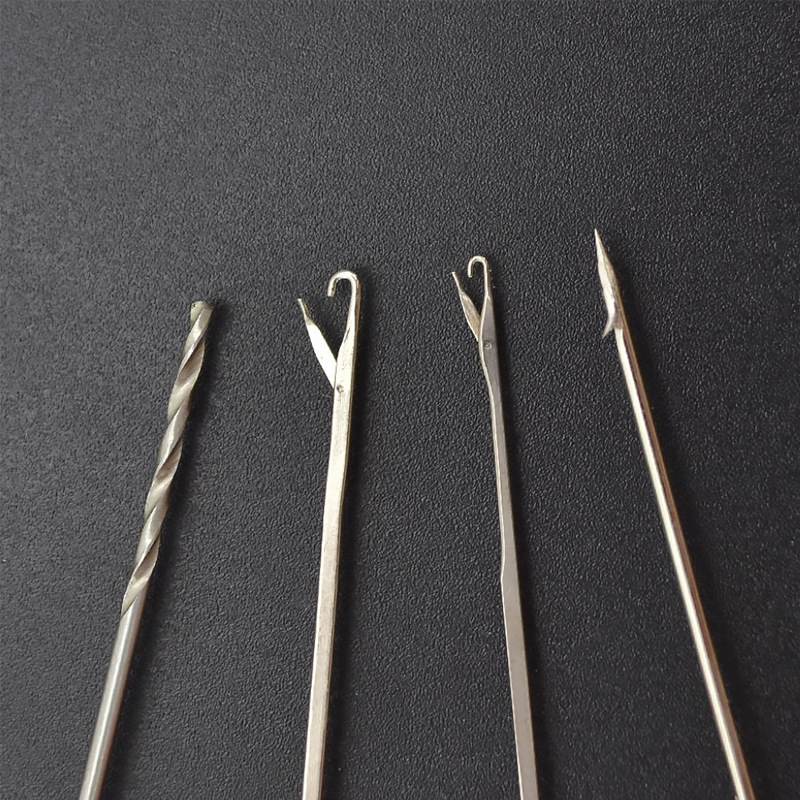 4 vnt komplektas Europos stiliaus karpių žvejybos kablio adatos įtempimo priedai, masalų įvėrimo rinkinys, nerūdijantis plienas
