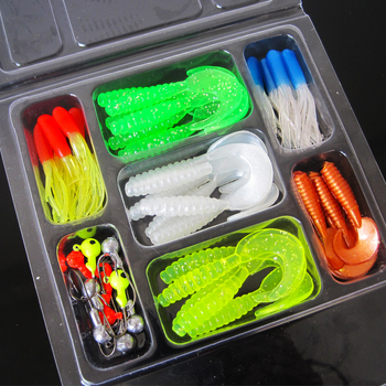 Luyayu set mekanih mamaca, 45 komada, s udicama s olovnom glavom i mamcima s jednom repom