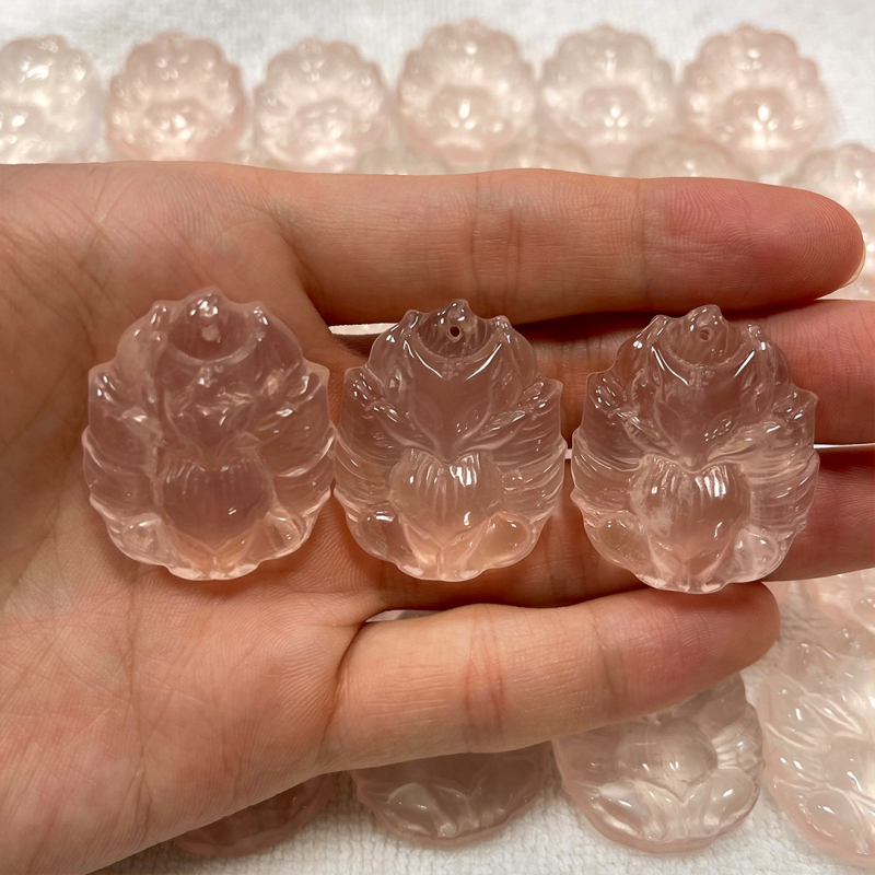 Κρεμαστό από ροζ χαλαζία, φυσικό στυλ, άνοιξη 2025 κυκλοφορία, καταγωγή Shanwei