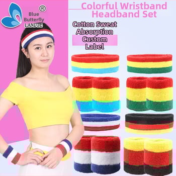 Комплект за китка: защитник за китка, лента за глава и лента за коса; полиестерно-памучна смес; подходящ за футбол, баскетбол, бадминтон и фитнес; 350 комплекта в пакет