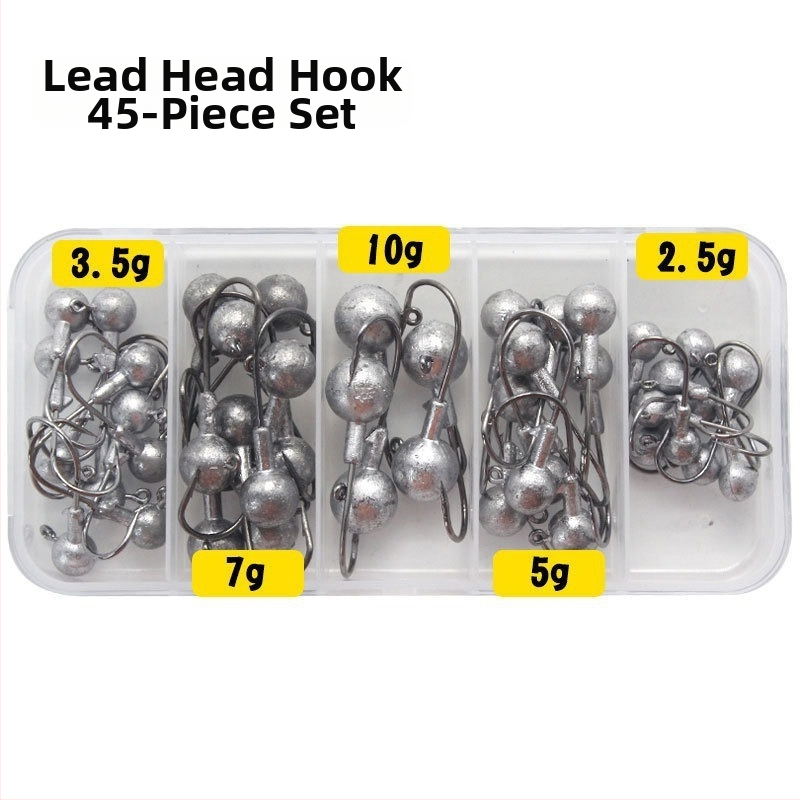 Wanhe 45 vnt kablių su švino galvute – dėžutė žvejybos įrangai, sintetinių medžiagų, žvejybai ežere ir jūroje