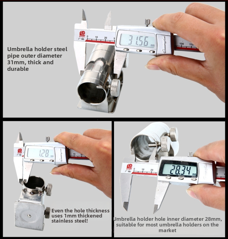 Kalapüügi vihmavarju alus – roostevabast terasest, sisestustüüp, universaalne, tugevdatud konstruktsioon, mudel 42752