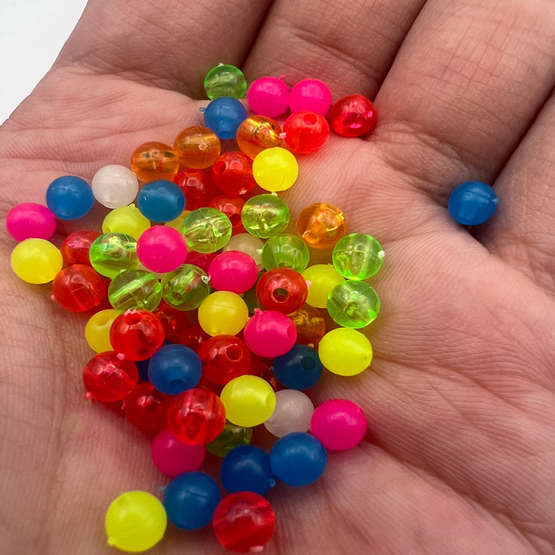 Svetlé koráliky pre nočné rybárstvo, plastové koráliky na nástrahy