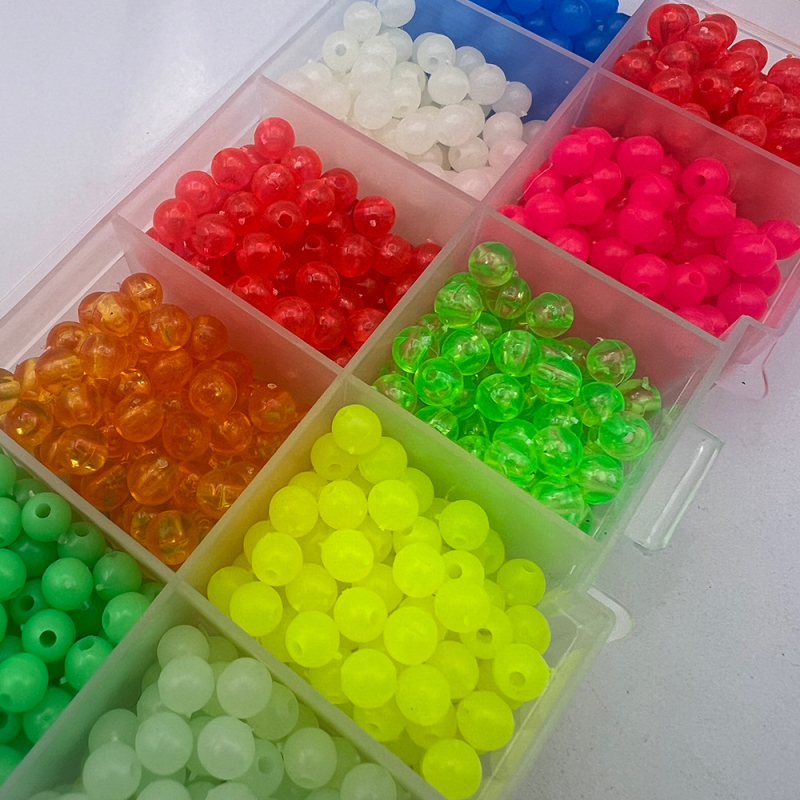 Svetlé koráliky pre nočné rybárstvo, plastové koráliky na nástrahy