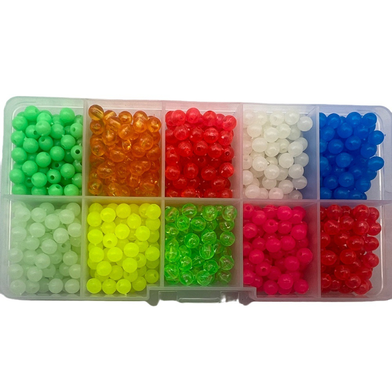 Svetlé koráliky pre nočné rybárstvo, plastové koráliky na nástrahy