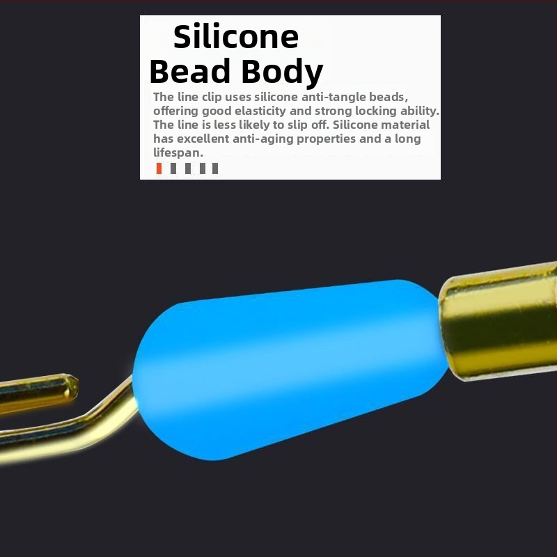 Silīkona anti-ķēpēšana ātrais klips zem līnijas ar savienotāju un 8-formas gredenu makšķerēšanas piederumiem