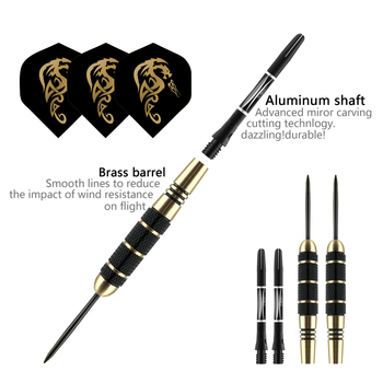 GOODARTS darts készlet réz-, alumínium- és PET alkatrészekkel; célpont vastagsága 00; 80 készlet dobozonként