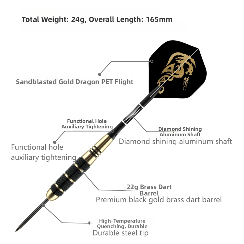 GOODARTS darts rinkinys su vario dalimis, aliuminio ir PET dalimis; taikymo storis 00; 80 rinkinių dėžutėje