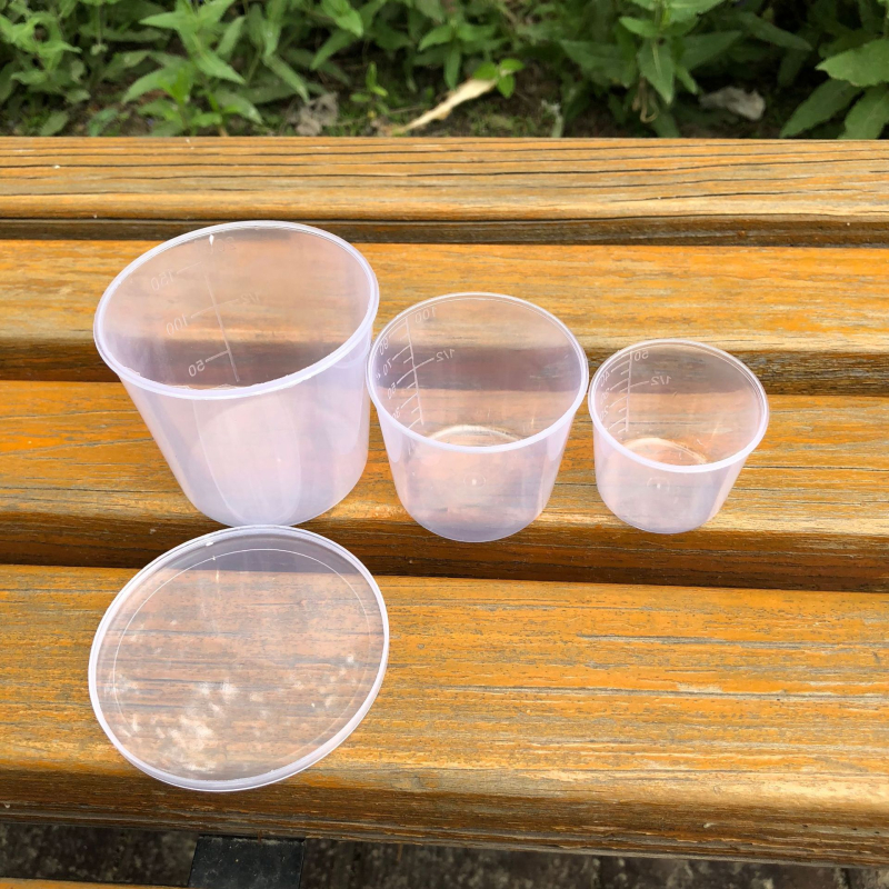 Ribolovna mjerni čašica, trodijelni set, tvrde plastike, čašica za mamce s mjernom skalom