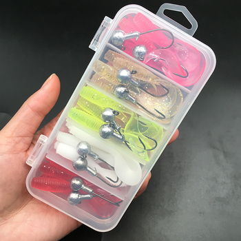 Set Luya momeli moi cu cârlige cu cap de plumb, PVC + metal, momeli false/biomimice