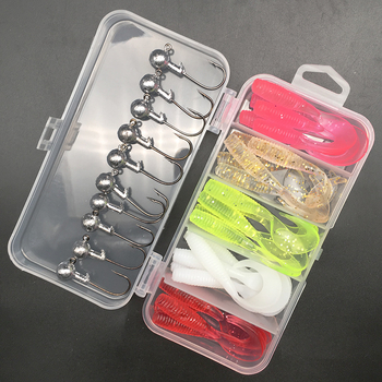 Set Luya momeli moi cu cârlige cu cap de plumb, PVC + metal, momeli false/biomimice