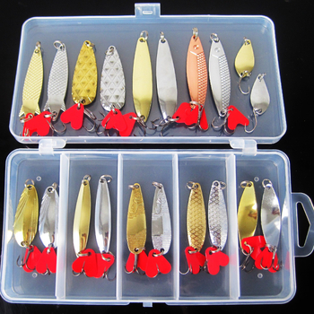 Luyayu 21 gab., makšķerēšanas lure komplekts ar kārbu — griežamas spīdīgās lures un imitējošas ēsmas