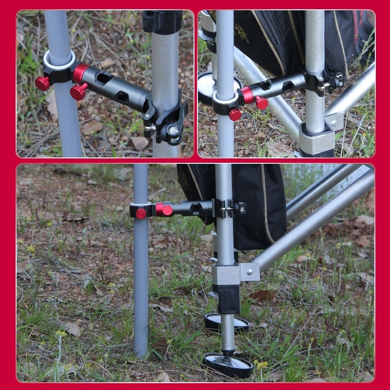 YUNG YICK Αλουμινένια βάση ομπρέλας για καρέκλα ψαρέματος – επιμηκυμένος καθολικός στηρίγμα με περιστροφή σε πολλές κατευθύνσεις