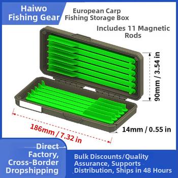 Hyvar Karpių žvejybos priedų rinkinys: saugojimo dėžė su 11 magnetinių strypų ir linijos dėžutė (Kilmė Taizhou)
