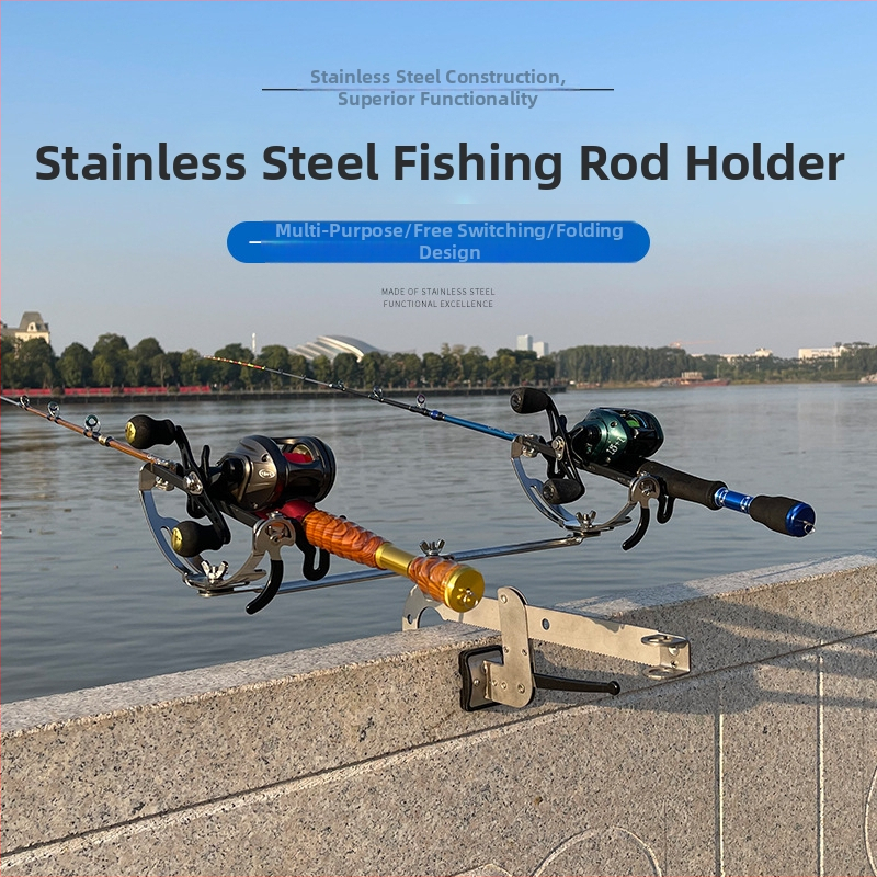 Hunting makšķerēšanas stieņa turētājs laivai, saliekams, daudzvirzienu rotācija, nerūsējošais tērauds, ar bateriju