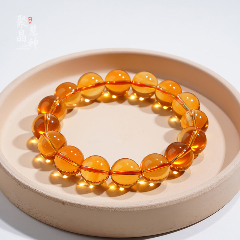 Mărgele citrin libere, rotunde, 7A, prelucrate prin șlefuire și lustruire, componente semi-fabricate pentru bijuterii DIY