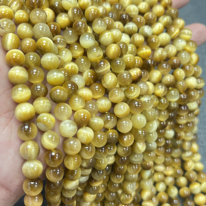 Jingya Crystal prirodno zlatno tigrovo oko kuglice 10 mm za DIY nakit