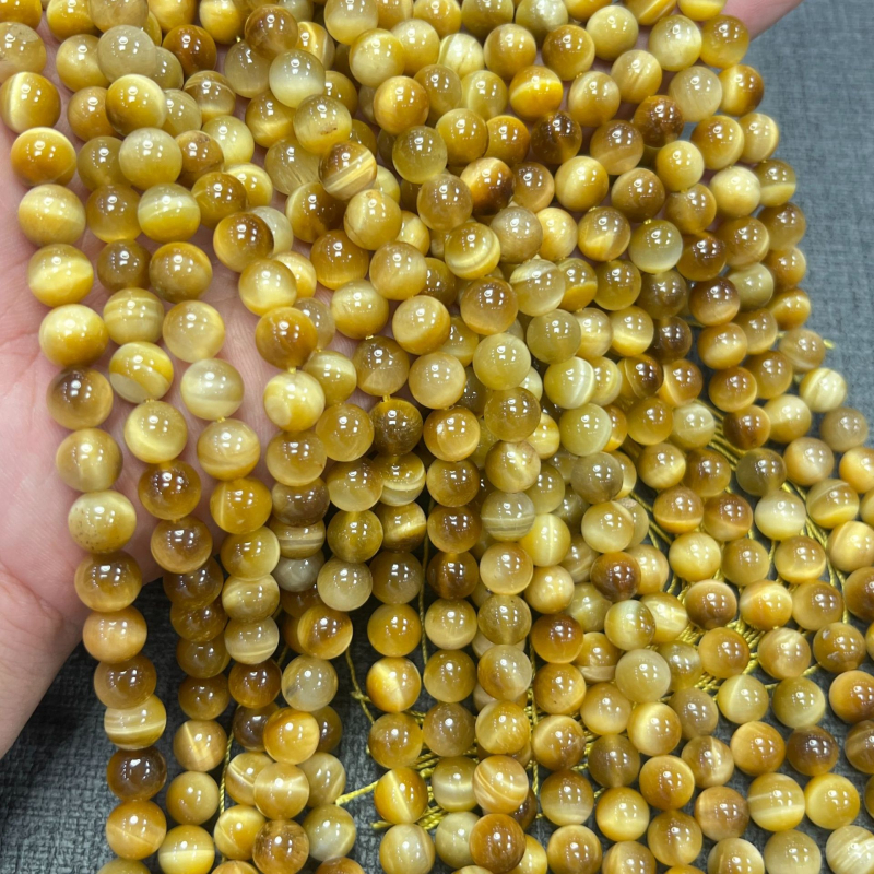 Jingya Crystal prirodno zlatno tigrovo oko kuglice 10 mm za DIY nakit