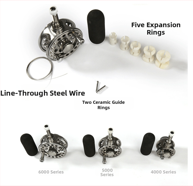 Silver Fox ribolovni kolut, potpuno metalna konstrukcija, integrirani mehanizam, paket od 50 komada, podrijetlo Kina