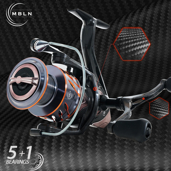 Spinning navijač s punim karbonskim tijelom, visok omjer prijenosa, dvostruka ručica, namijenjen mamcima, metalna konstrukcija