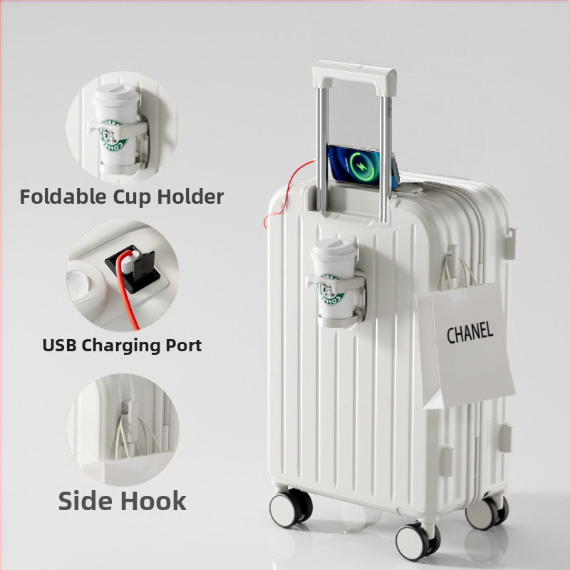 ABS/PC kohver lukuga avamisega, ülikerge, kulumiskindel, vargusvastane, lennureisidele sobiv, universaalsed rattad, kaal 2,8 kg.