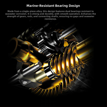 HENNOY potpuno metalni spinning navijač za duga bacanja s kotvom – metalna konstrukcija, metalni rocker ručica, metalna osnova za nogu i metalna čašica