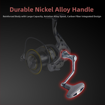 HENNOY potpuno metalni spinning navijač za duga bacanja s kotvom – metalna konstrukcija, metalni rocker ručica, metalna osnova za nogu i metalna čašica