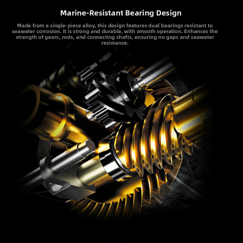 HENNOY potpuno metalni spinning navijač za duga bacanja s kotvom – metalna konstrukcija, metalni rocker ručica, metalna osnova za nogu i metalna čašica