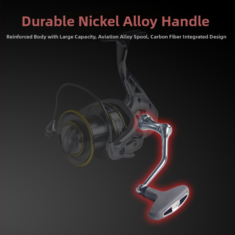 HENNOY potpuno metalni spinning navijač za duga bacanja s kotvom – metalna konstrukcija, metalni rocker ručica, metalna osnova za nogu i metalna čašica