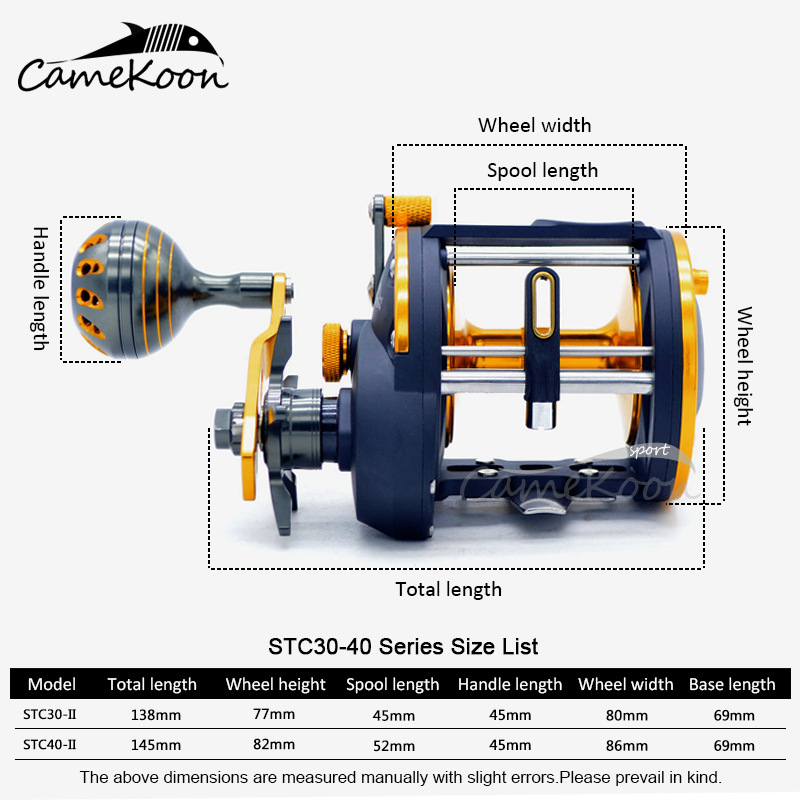 CAMEKOON metalni bubnjasti ribolovni navijač, 7-osi dizajn, automatsko slaganje najlina, morski ribolov