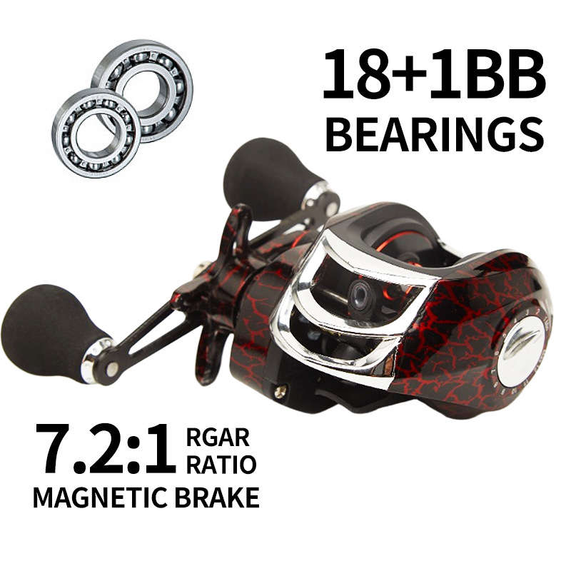 Mulineta za baitcasting Red Crack, omjer prijenosa 7,2:1