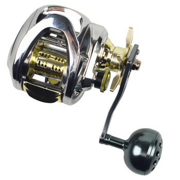 Mulinetă de pescuit metalică, rezistentă la apă sărată, corp lat, capacitate mare, mâner unic sau dublu, 20 bucăți în cutie