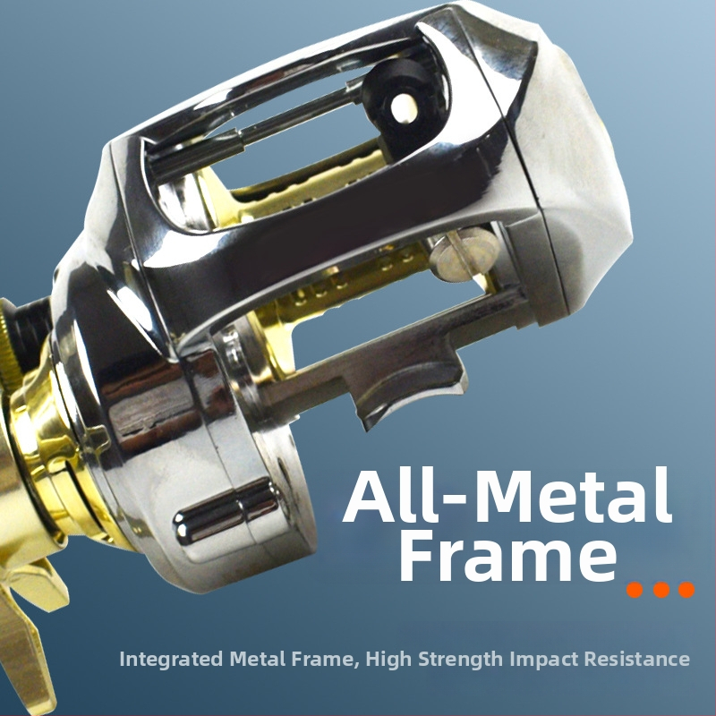 Mulinetă de pescuit metalică, rezistentă la apă sărată, corp lat, capacitate mare, mâner unic sau dublu, 20 bucăți în cutie