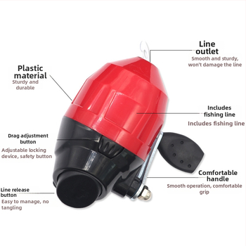 Shangmingchuan tambur de pescuit cu ghidaj intern al liniei și mâner de tip pistol, cutie cu 100 de bucăți