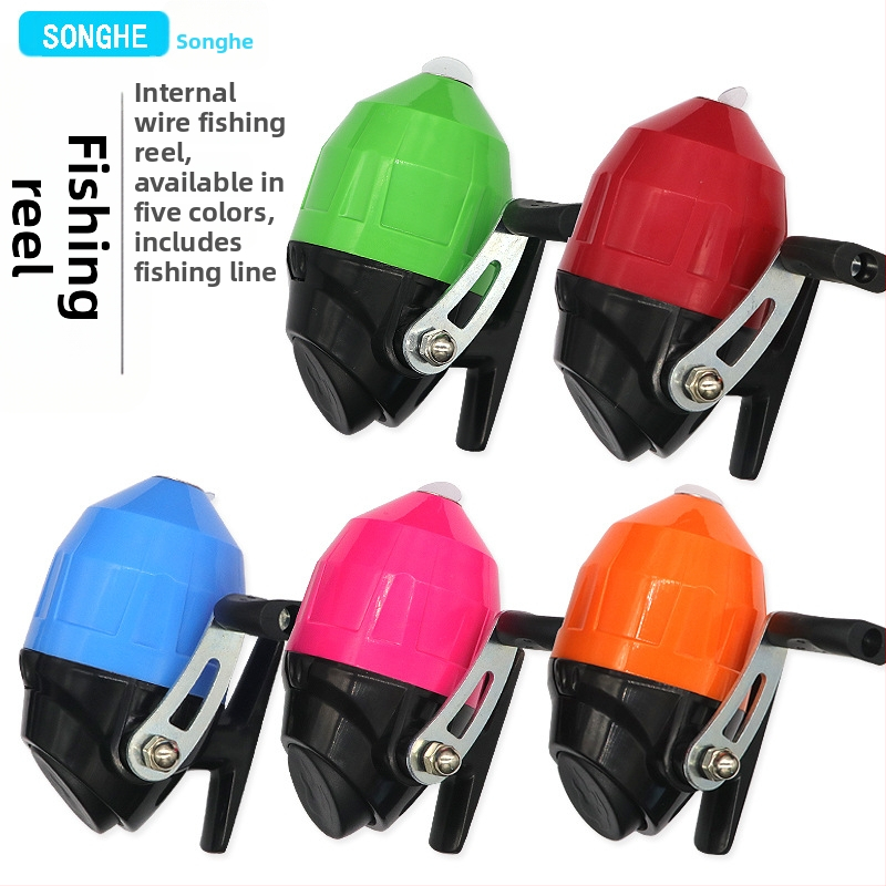 Shangmingchuan tambur de pescuit cu ghidaj intern al liniei și mâner de tip pistol, cutie cu 100 de bucăți