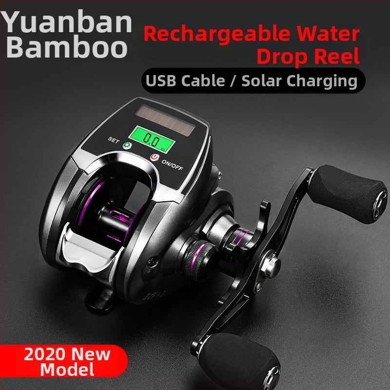 Žvejybos ritė su skaitmeniniu ekranu, visiškai metalinis korpusas, naktiniam žvejybai apšvietimas, tinkama plaustų žvejybai, skaitiklio funkcija