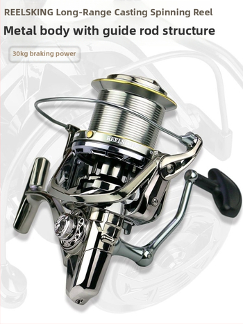 REELSKING ολομέταλη σπίνινγκ ρελ για μακρινές ρίψεις, χωρίς παιχνί, κατασκευή με οδηγό ράβδου, συσκευασία 20 τεμάχια
