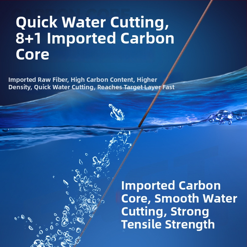 PE zvejas līnija ar oglekļa kodolu ilgiem metieniem (Materiāls: PE; Izcelsme: Zhejiang; Makšķerēšanas vieta: savvaļas zveja)