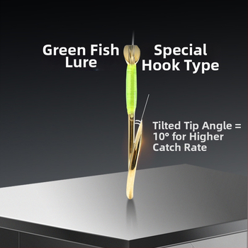 Zvejas rigs ar dubultām āķiem, bez mezgla, no neilona diega