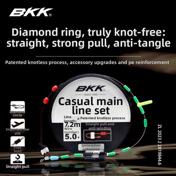 Galvenās līnijas komplekts bez mezgliem, uzlabota brīvā laika versija, roku mezgli, neilona makšķerēšanas līnija, gatavs lietošanai