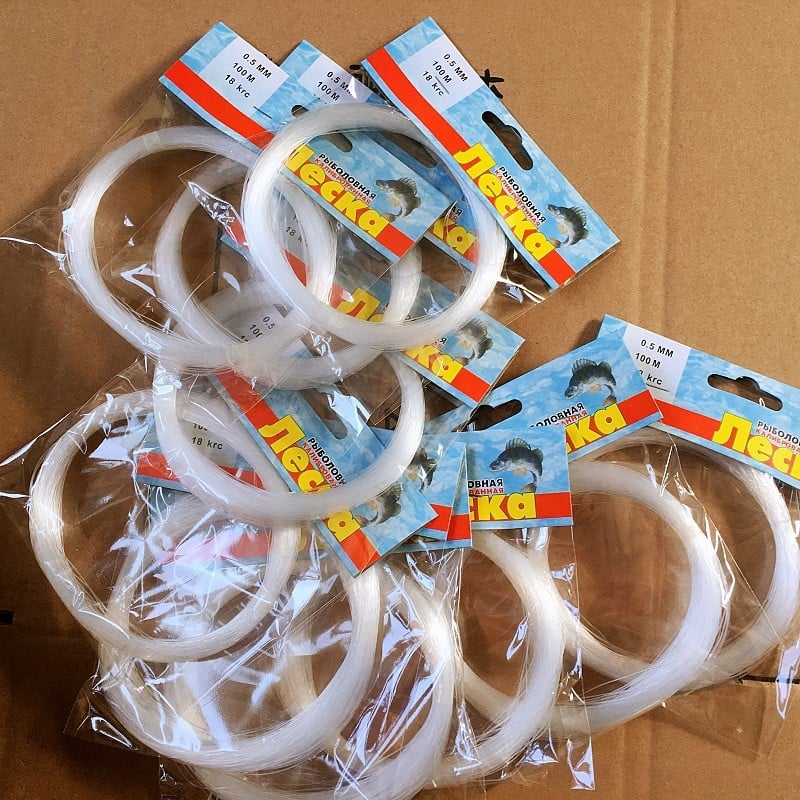 Fő horgász damil – nylon, szakítószilárdság 3–300 kg, csomagolás 80–1000 db, tengeri és hajóhorgászat