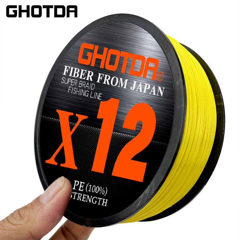 GHOTDA 100 m 12-PE pletena glavna linija za ribolov, visoke snage
