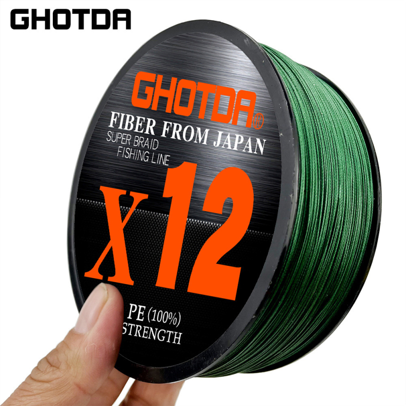 GHOTDA 100 m 12-PE pletena glavna linija za ribolov, visoke snage