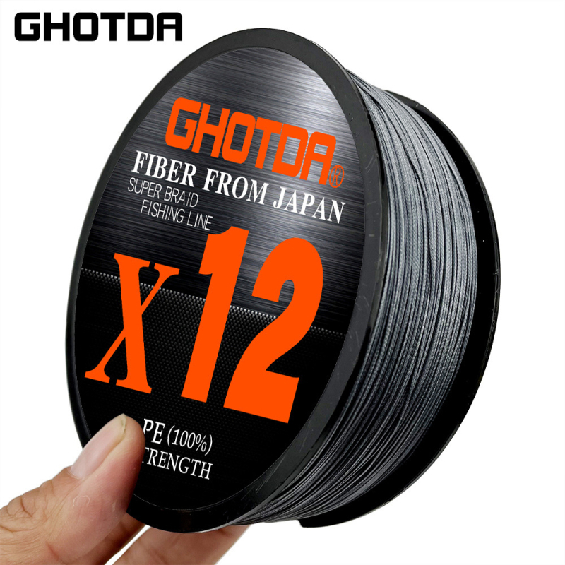 GHOTDA 100 m 12-PE pletena glavna linija za ribolov, visoke snage
