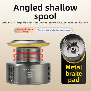 Komelon Spinning Reel με μεταλλική CNC λαβή και μεταλλικό spool, βιδωτής κατασκευής
